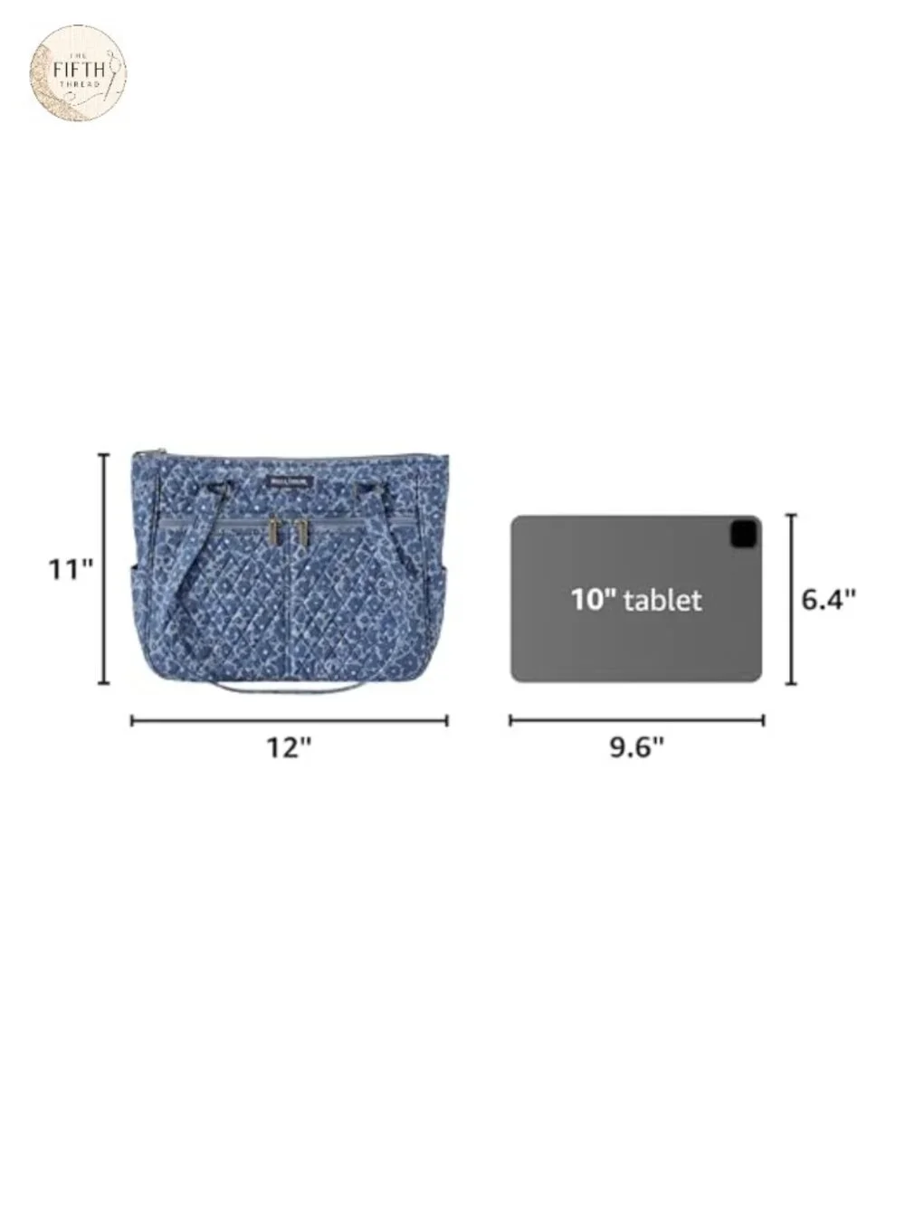 Quilted Cotton Shoulder Bag for Women with Multiple Pockets